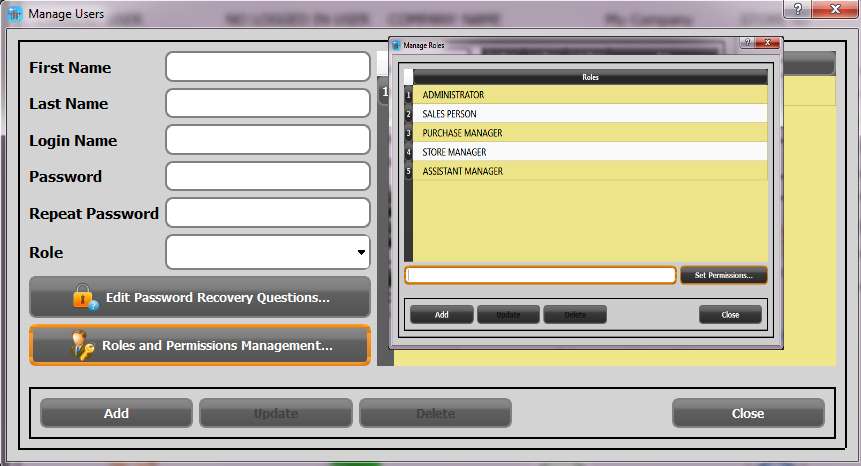 role based security in POS