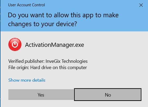 Activation Dialog