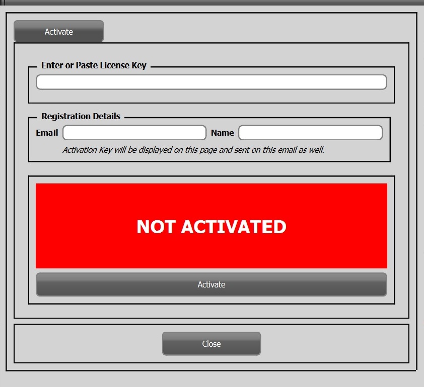 Activation Dialog