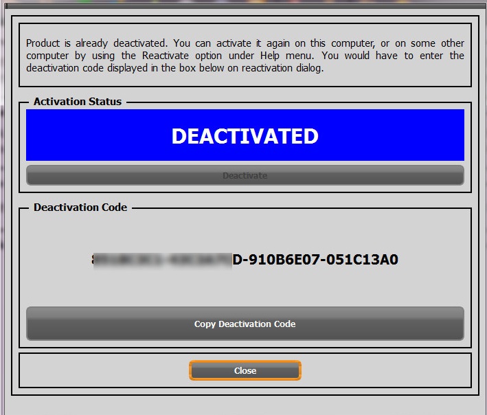 deactivated