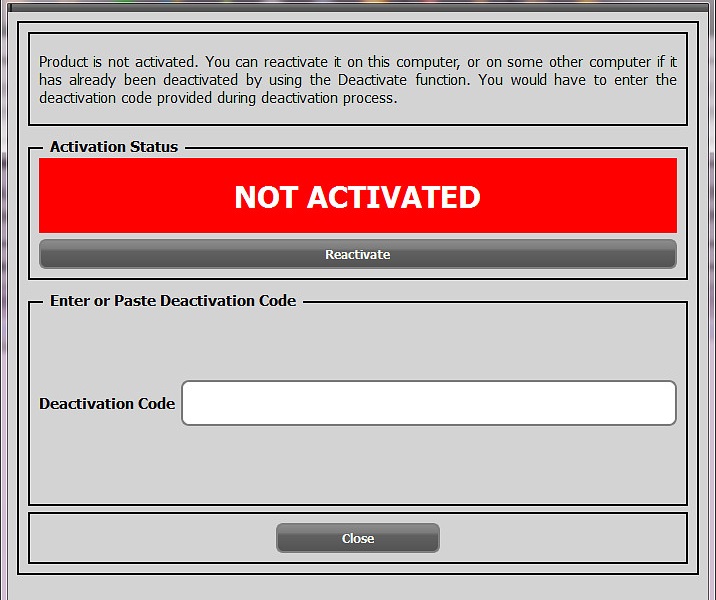Reactivation Dialog